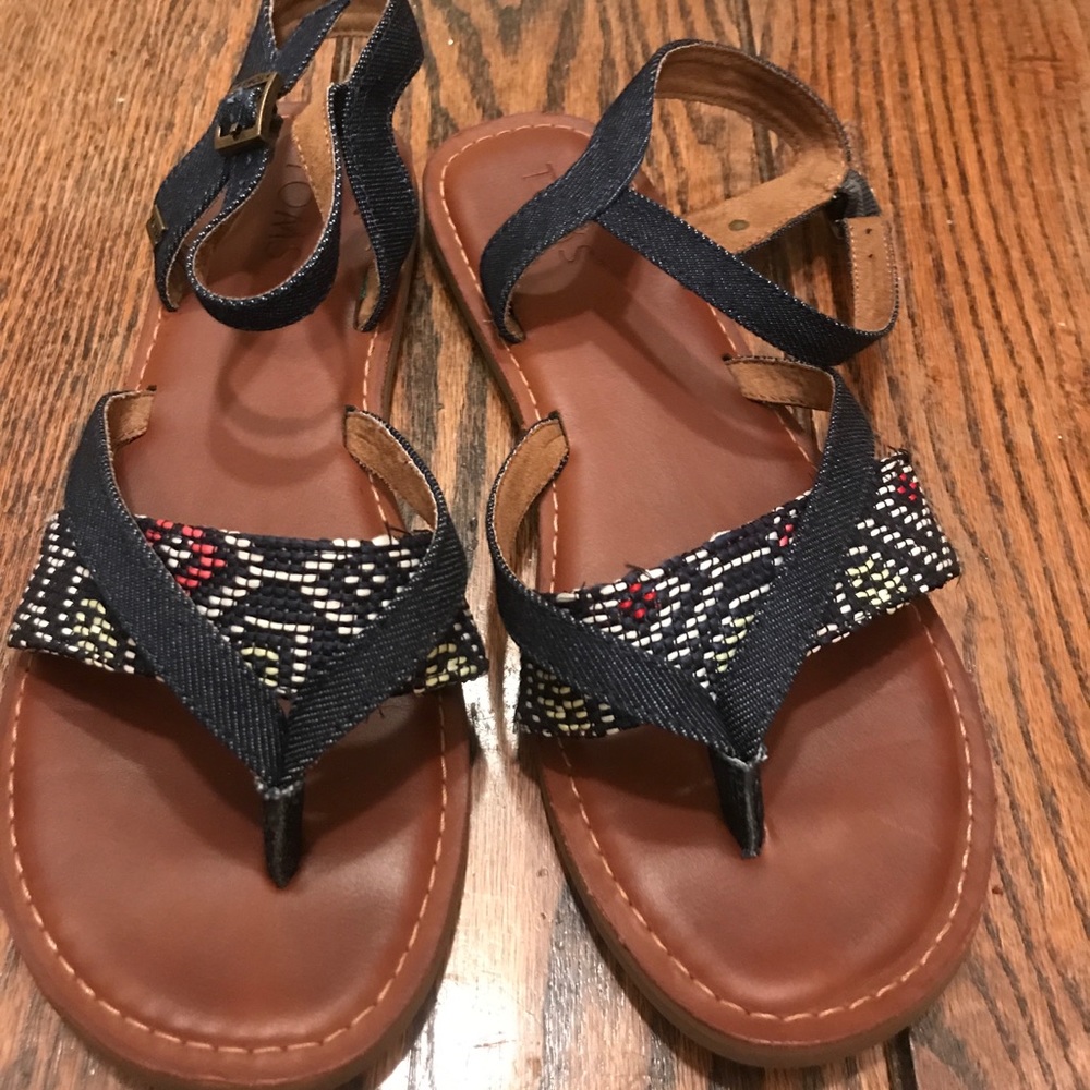 Toms flat denim sandal
